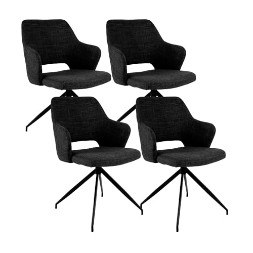 Kick Collection 4er Set Esszimmerstühl Nora - Schwarz - Modern und Hochwertig - Strukturierter Stoff en Metall - Erhältlich in vielen Farben Kick Collection 4er Set Esszimmerstühl Nora - Schwarz - Modern und Hochwertig - Strukturierter Stoff en Metall - Erhältlich in vielen Farben von Kick Collection
