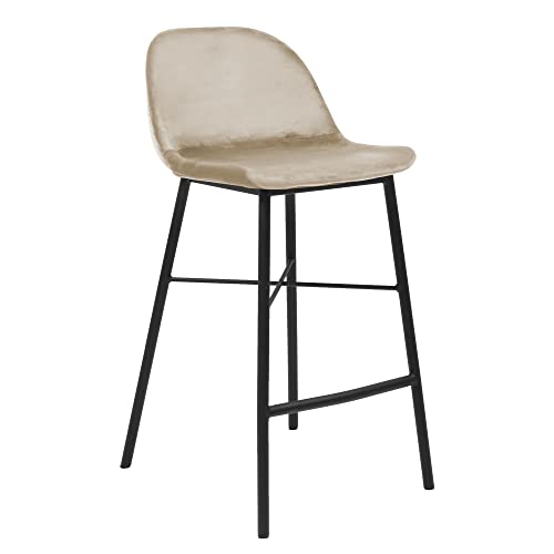 Kick Collection Barhocker Jeff - Champagner - Modern und Hochwertig - Samtstoff und Metall - Erhältlich in vielen Farben von Kick Collection