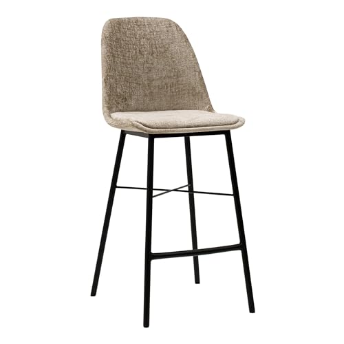 Kick Collection Barhocker Lara - Beige - Modern und Hochwertig - Strukturierter Stoff en Metall - Erhältlich in vielen Farben von Kick Collection
