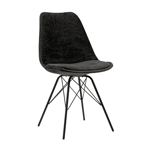 Kick Collection Esszimmerstühl Bren - Schwarz - Modern und Hochwertig - Strukturierter Stoff en Metall - Erhältlich in vielen Farben von Kick Collection