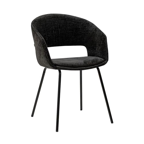 Kick Collection Esszimmerstühl Mette - Schwarz - Modern und Hochwertig - Strukturierter Stoff en Metall - Erhältlich in vielen Farben von Kick Collection