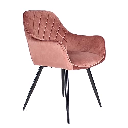 Kick Collection Esszimmerstühl Monza - Rosa - Modern und Hochwertig - Samtstoff und Metall - Erhältlich in vielen Farben von Kick Collection