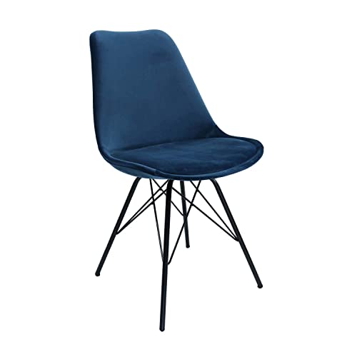 Kick Collection Esszimmerstühl Velvet - Samt - Dunkelblau - Modern und Hochwertig - Samtstoff und Metall - Erhältlich in vielen Farben von Kick Collection