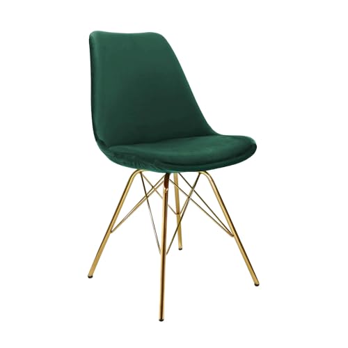 Kick Collection Esszimmerstühl Velvet - Samt - Dunkelgrün - Modern und Hochwertig - Samtstoff und Metall - Erhältlich in vielen Farben von Kick Collection