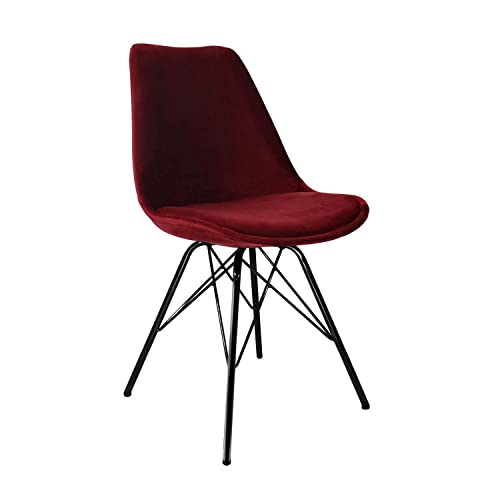 Kick Collection Esszimmerstühl Velvet - Samt - Rot - Modern und Hochwertig - Samtstoff und Metall - Erhältlich in vielen Farben von Kick Collection