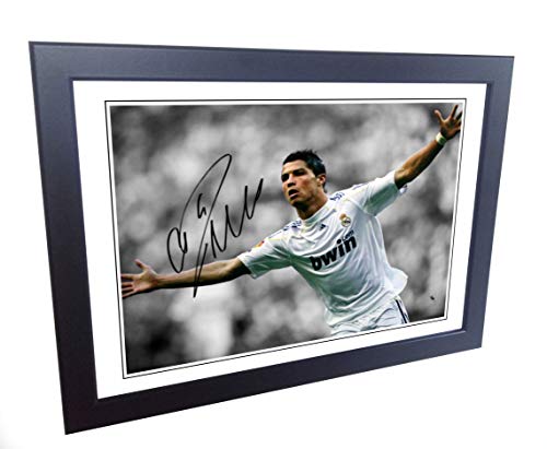 12 x 8 A4 signiert Cristiano Ronaldo Real Madrid Autogrammkarte Foto Bild von Kicks