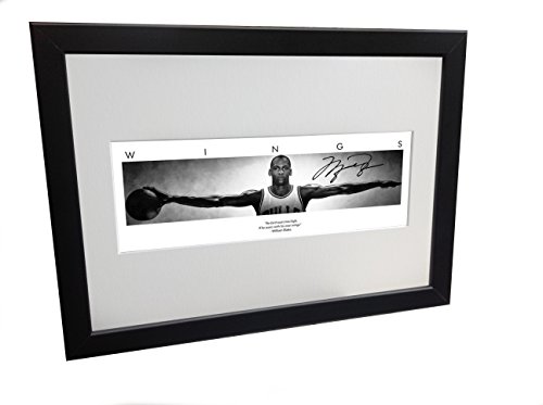 Michael Jordan WINGS Autogramm-Bilderrahmen, 30,5 x 20,3 cm, A4 Chicago Bulls Basketball von Kicks