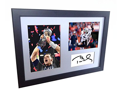 TOM Brady 12 x 8 A4 signiert "Super Bowl 51 MVP"-New England Patriots – Autogrammkarte Fotografieren, Bilderrahmen Poster von Kicks
