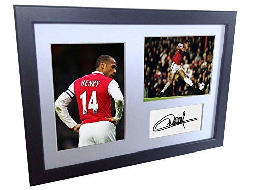Unterzeichnet Thierry Henry Arsenal Autogrammkarte Foto Bilderrahmen PRINT A4 von Kicks