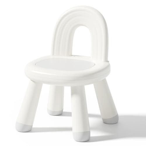 KidBloom Kunststoff-Kleinkind-Stuhl, Kinderstuhl mit verbesserter ergonomischer Kinder-Rückenlehne, Regenbogen-Babystühle für 1 Jahr von KidBloom