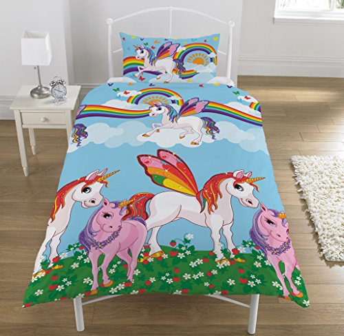 KidCollection Wende-Bettwäsche-Set für Einzelbett/Doppelbett, Regenbogen-Einhörner KidCollection Wende-Bettwäsche-Set für Einzelbett/Doppelbett, Regenbogen-Einhörner von KidCollection