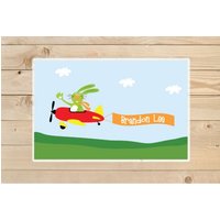 Airplane-Placemat-Personalized-Rabbit-Airplane-Placemat-For-Kids Airplane-Placemat-Personalized-Rabbit-Airplane-Placemat-For-Kids von KidODesignStudio