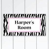 Angebote Dieser Woche - Zebra Tür Zeichen Print Plaque Mädchen Schlafzimmertür Zu Unterzeichnen Personalisierte Geschenk von KidODesignStudio