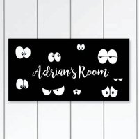 Augen-Türschild - Schwarz Und Weiß-Türschild Auge Schlafzimmer Dekor-Schwarz Weiß Personalisierte Geschenk von KidODesignStudio