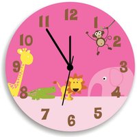 Dschungel Tier Safari Kinderzimmer Wanduhr Für Mädchen von KidODesignStudio