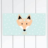 Fox Und Dreiecke Türschild - Dreieck Muster Tür Zeichen-Pastell Farben Raumdekor von KidODesignStudio