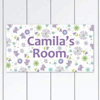 Gartenparty Schmetterling Lila Schlafzimmer Und Baby Nursery Kinder Türschild Wandkunst von KidODesignStudio