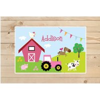 Kids-Personalized-Placemat-Farm-Animals-Placemat-For-Girls von KidODesignStudio