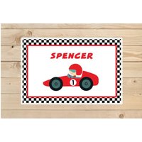 Kids-Personalized-Placemat-Personalised-Car-Placemat-Race Auto-Geschirr von KidODesignStudio