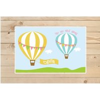 Kids-Personalized-PlacematPersonalised-Hot-Air-Balloon-Placemat von KidODesignStudio