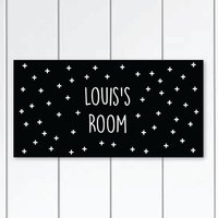 Kreuze in Schwarzen Und Weißen Muster Tür Zeichen-Schwarz Weiß - Schlafzimmer-Dekor-Kreuze-Türschild von KidODesignStudio