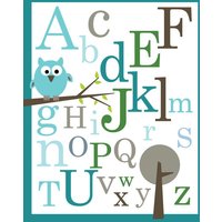 Satz Von 2 Kinderzimmer Kunst Drucke - Eulen | Türkisblau Satz Von 2 Kinderzimmer Kunst Drucke - Eulen | Türkisblau von KidODesignStudio