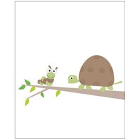 Satz Von 2 Kinderzimmer Kunst Turtle Inchworm - Gute Nachbarn von KidODesignStudio