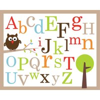 Satz Von 2 Plakate 8 X 10 Abc Alphabet Und Zahlen, Treetop Freunde Inspiriert von KidODesignStudio