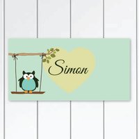 Schwingen-Eule Jungen Schlafzimmer Und Baby Nursery Kinder Türschild Wand Kunst - Pastell-Farben von KidODesignStudio