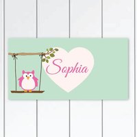 Schwingen-Eule Mädchen Schlafzimmer Und Baby Nursery Kinder Türschild Wand Kunst - Pastell-Farben von KidODesignStudio