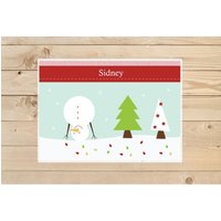 Weihnachtsgeschenke - Upside-Down-Snowman-Placemat-Kids-Personalized-Placemat-For-Christmas von KidODesignStudio
