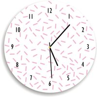 streuseln Wanduhr - Konfetti Deko Rosa Und Weiß Kinderzimmer von KidODesignStudio