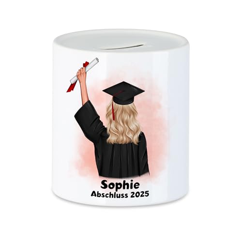 Kiddle-Design Bachelor Master Abitur 2025 Spardosel Abschluss Geldgeschenk Personalisiert Name Doktor Dr Absolventin Damen Frauen Schulabschluss Abi von Kiddle-Design