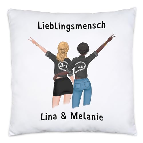 Kiddle-Design Beste Freundin Kissen Freundschaftskissen personalisiertes Geschenk Best Friends BFF Schwester mit Namen Geburtstag Weihnachten von Kiddle-Design