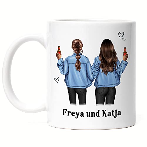 Kiddle-Design Beste Freundin Tasse Personalisiert Beste Freundin Geschenke BFF Freundinnen Geschenk Beste Friends Tasse selbst gestalten von Kiddle-Design