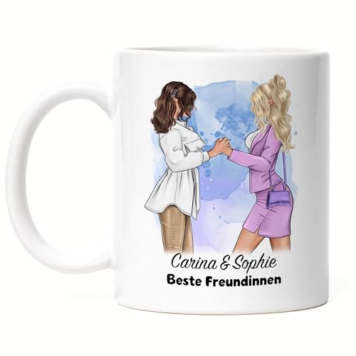 Kiddle-Design Beste Freundin Tasse Personalisiert Freundinnen Geschenk Schwester Mutter Freundschaft BFF Best Friends Tasse Geburtstag Weihnachten von Kiddle-Design