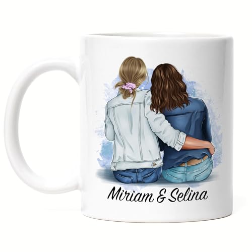 Kiddle-Design Beste Freundin Tasse Personalisiert Geschenk Freundinnen Schwester Mutter Freundschaft BFF Best Friends Tasse Geburtstag Weihnachten von Kiddle-Design