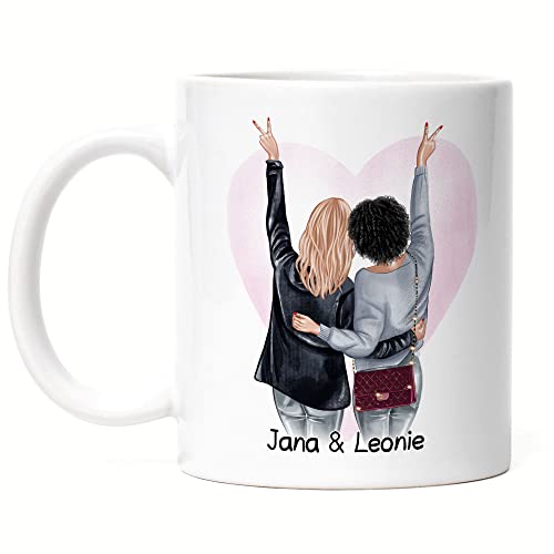 Kiddle-Design Beste Freundin Tasse Personalisiert Name Geschenk Geburtstag Best Friend Freundinnen-Geschenk Freundschaft selbst gestalten von Kiddle-Design