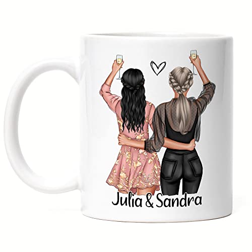 Kiddle-Design Beste Freundin Tasse Personalisiert Name Geschenk Geburtstag Best Friend Freundinnen-Geschenk Freundschaftstasse selbst gestalten von Kiddle-Design