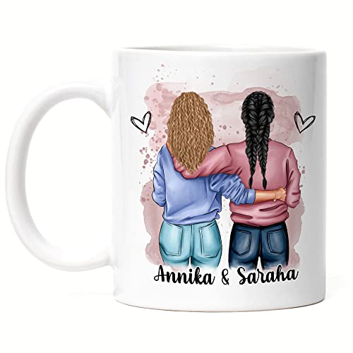 Kiddle-Design Beste Freundin Tasse Personalisiert Name Geschenk Geburtstag Freundschaft Best Friend Freundinnen-Geschenk selbst gestalten von Kiddle-Design