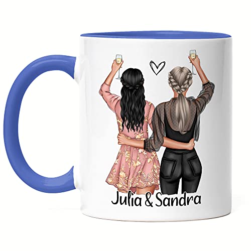 Kiddle-Design Beste Freundin Tasse Schwarz Personalisiert Name Geburtstag Best Friend Freundinnen-Geschenk Freundschaftstasse gestalten von Kiddle-Design