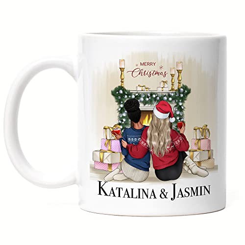 Kiddle-Design Beste Freundin Weihnachts-Tasse Weihnachten mit Name Personalisiert Beste Freundin Geschenk Weihnachten Xmas Freundinnengeschenk von Kiddle-Design