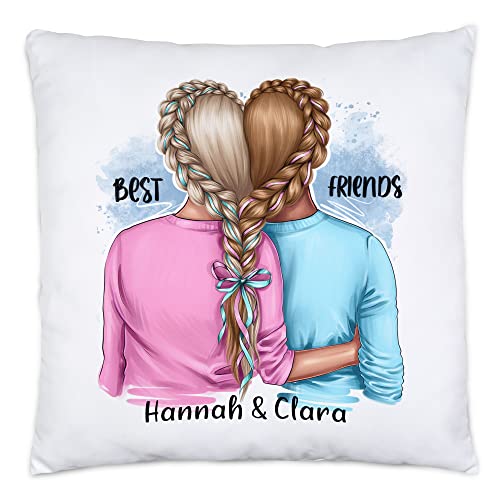 Kiddle-Design Beste Freundinnen Kissen Personalisiert BFF Friends Freundin Schwester Freundinnen Geschenk Freundschaft Freundschaftskissen Selbst Gestalten von Kiddle-Design