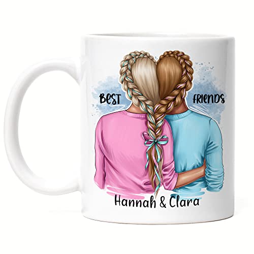 Kiddle-Design Beste Freundinnen Tasse Personalisiert BFF Friends Freundin Schwester Freundinnen Geschenk Freundschaft Freundschaftstasse Selbst Gestalten von Kiddle-Design