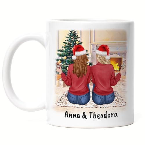 Kiddle-Design Beste Freundinnen Weihnachts-Tasse Personalisiert Weihnachten Beste Freundin mit Name Weihnachten Xmas Geschenk Freundinnengeschenk von Kiddle-Design