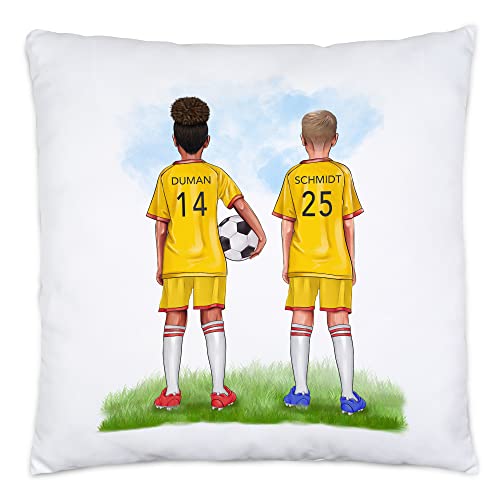 Kiddle-Design Beste Fußball Freunde Kissen Personalisiert mit Namen Verein Fussball Fußballer Geschenk Fußballfan Junge Mädchen von Kiddle-Design