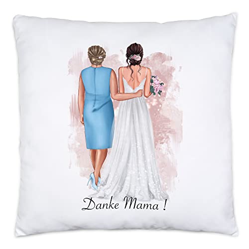 Kiddle-Design Brautmutter Kissen inkl. Füllung Geschenk Mutter der Braut Bräutigam Hochzeit Personalisiert Trauzeugin Brautjungfer Mama Tochter von Kiddle-Design