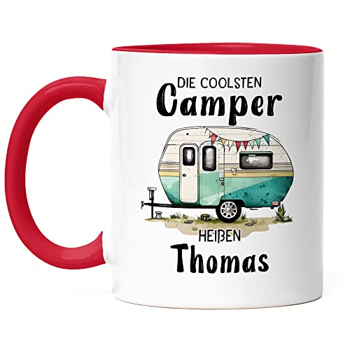 Kiddle-Design Die coolsten Camper heißen Tasse Rot Personalisiert Wohnwagen Wohnmobil Camping Geschenk Becher von Kiddle-Design