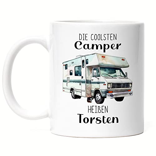 Kiddle-Design Die coolsten Camper heißen Tasse personalisiert mit Wunschnamen Wohnmobil Wohnwagen Vatertag Geschenk von Kiddle-Design