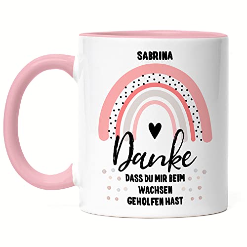 Kiddle-Design Erzieher Tasse Rosa Dankeschön Erzieherin Geschenk Danke Abschiedsgeschenk Kita Kindergarten Abschied Tagesmutter Kindergärtnerin von Kiddle-Design